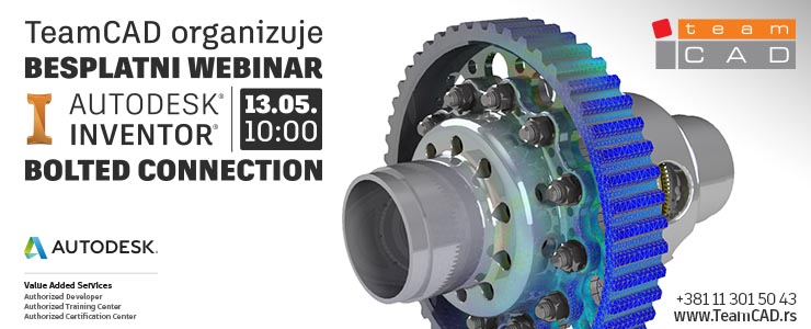 TeamCAD besplatan webinar - Inventor Bolted Connection