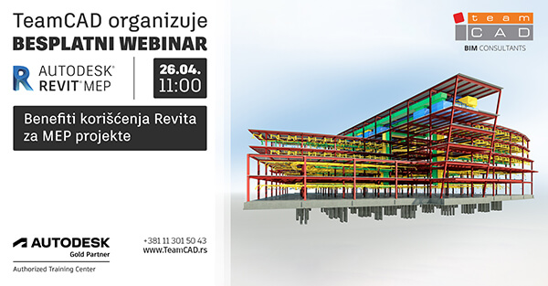 TeamCAD besplatni webinar: Benefiti korišćenja Revit-a za MEP projekte