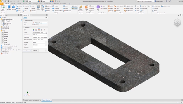 Inventor 2024 What’s New – Finish feature