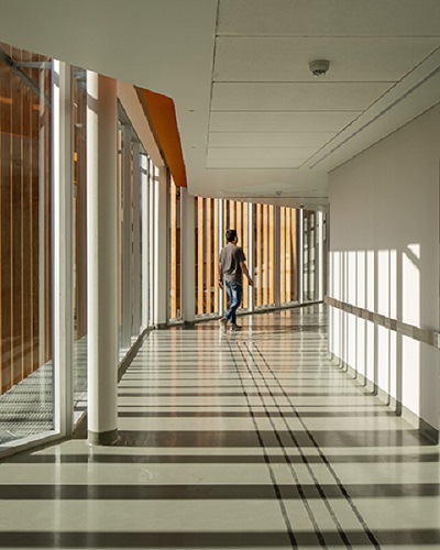 Prozori novog centra maksimalno koriste svetlost.. Ljubaznošću Arje Kornfild i Luis Vidal + architects.